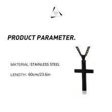 1pc Men's Fashionable Stainless Steel Cross Pendant Necklace - Perfect Gift For Boyfriend Fathers Day Gift School Jewelry Men Y2k Accessories Goth Men Chains Jeans Accessories Gothic Jewellery Back To School Street Halloween Accessories Punk