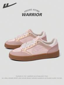 WARRIOR Serie de Guerreros: Regalo del Día de San Valentín - 1 par de zapatillas de running nuevas para mujer 2025, con cordones frontales de corte bajo, color rosa, diseño bordado de seda, planas, aptas para correr al aire libre y deportes, cómodas para el pie, adecuadas para todas las estaciones