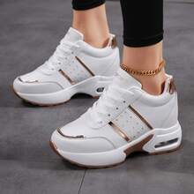 Women's Walking Shoes, Comfortable Women's Trainers, White Shoes - Platinum - View 4