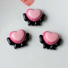 Juego de 3/5/7 piezas de accesorios decorativos con corazón y pentágrama de la serie Dulce Punk Goth, adecuado para zuecas caladas, fundas de teléfono, pinzas para el cabello, manualidades DIY