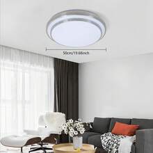 LED Ceiling Light Dimmable Round Ceiling Lamp Fixtures W/ Remote Control 6000K - 暖白色 - 查看 5