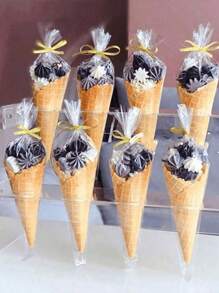 50pcs/100pcs/Pack Diy Wedding Birthday Party Opp Bags, Transparent Triangle Candy Food Bags, Food Bag Food Box Suitable For Candy Chocolate Cookies Etc.Lot Diy Candy Bag, Wedding Favors, Birthday Party Decoration, Ideal For Baking, Candy, Pastry, And Snack Packaging Wedding Party Gift Bags, Christmas, Suitable To Use In Kitchen, Kitchen Storage