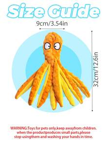1pc Pet Sound Toy, Dog Toy, Octopus Shaped Pet Toy For Dog Playing, Interactive Toy - Blue - View 2