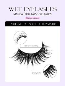 5 Pairs Dramatic Manga False Eyelashes, Wet Look Spiky Wispy Thick Faux Mink Eyelash, Reusable For Cosplay Makeup - Spiky Manga Lashes - View 2