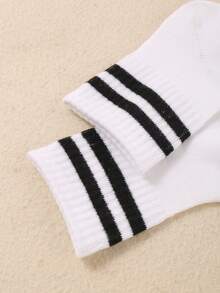 15 Pairs Kids' Socks - Classic Black White Gray Striped Crew Socks For Boys & Girls, Soft Comfortable School Socks, Teen Athletic Socks For Sports, Daily Wear, Back To School Essentials , Organic, Boneless Socks Quarter Socks - Multicolor - View 6
