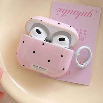 Pink Polka Dot Fresh Earphone Case Compatible With Apple Pro 2/ 3/ 2, Korean And Japanese Style