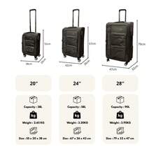 Equipaje ORLACS, Juego de Maletas 20+24+28, Set de Tres Piezas, Material de Tejido de Nailon, Súper Ligero, Varilla de Aluminio, Asa Única, Cerradura, Expandible con Doble Cremallera, Gran Capacidad de Almacenamiento, Ruedas Universales Silenciosas de 360°, Alta Calidad, Duradero, Impermeable, Resistente al Desgaste, Resistente a los Arañazos, Marca Europea