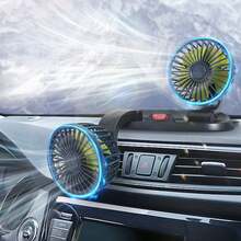 1pc Summer Car Car Home Double-Headed Mini Fan - Multicolor - View 1