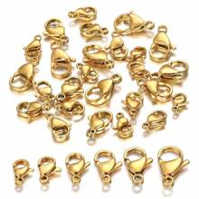 100pcs Gold-Plated Stainless Steel Lobster Clasp Suitable For Bracelets, Necklaces, Chains, DIY Jewelry Making Accessories
