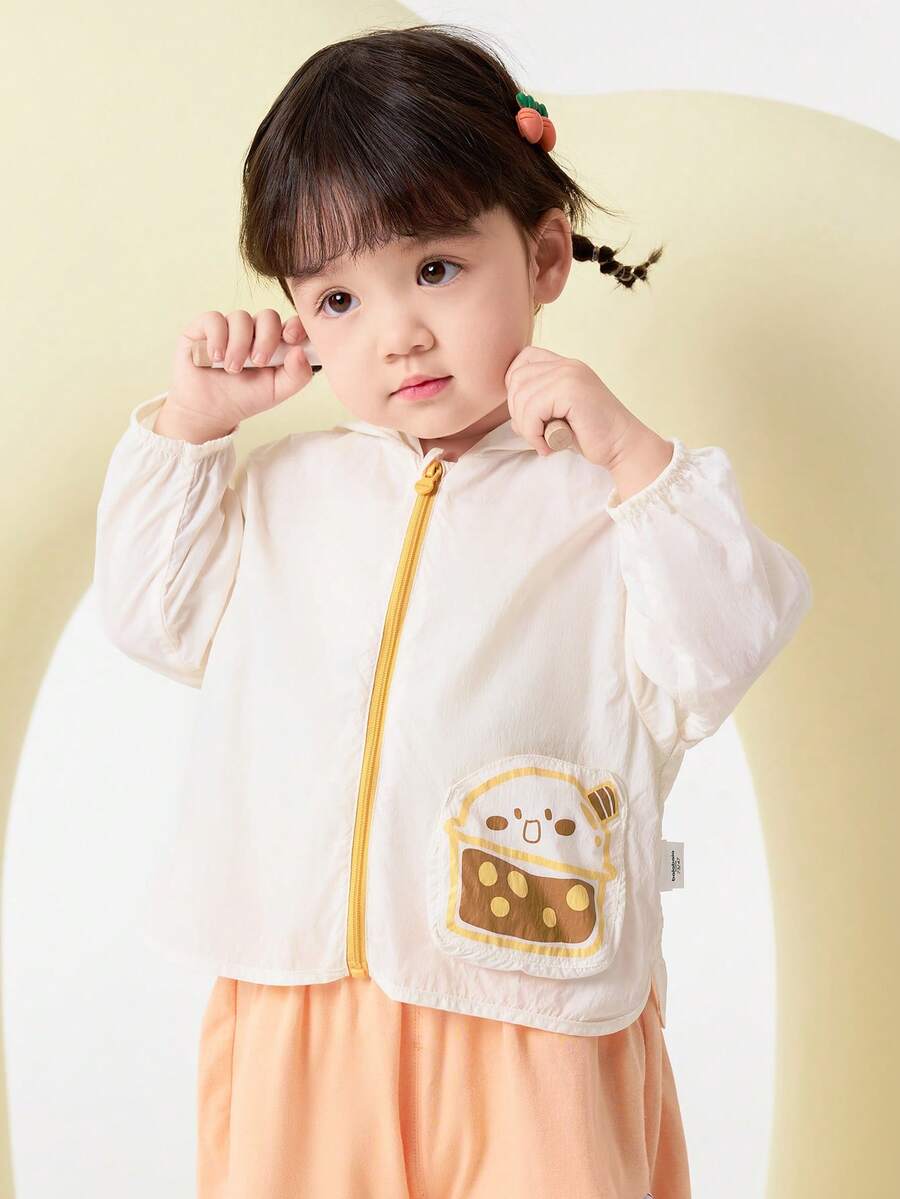 Balabala 嬰兒連帽防曬夾克，2025夏季輕便外套 - 象牙白 - 查看 1