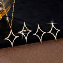 1 Set Small-Brand Minimalist Design Jewelry Set - Necklace & Earrings, Suitable For Everyday Commuting Wear