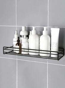 1pc, Bathroom Bathroom Wall Shelf Without Punching Shampoo Bath Toothpaste Hanging Iron Storage Shelf Corner Tripod Back To School