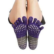 6 Pairs Women Sport Toe Separator Socks, Contrasting Color Letter Knit, Non-Slip Grip Suitable For Pilates, Ballet, Dance, Barefoot Workout, Spring/Summer
