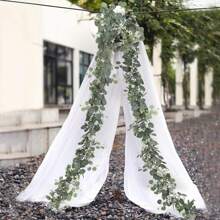 1pc Eucalyptus Garland Silver Dollar Eucalyptus Leaves Boxwood Faux Greenery Garland Vines For Baby Shower Wedding Party Table Runner Room Home Mantle Decor