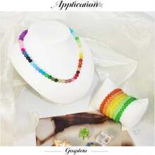 840/1680 Stücke 6mm Glasperlen zum Schmuckemachen, 56 Farben Kristallperlen Armband Set, runde Perlen geeignet für Anfänger