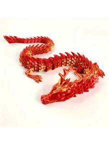 3D Printed Chinese Dragon Egg With Movable Joints - 11.8-Inch Dragon Flexible Statue, Color Series Home Office Decoration
