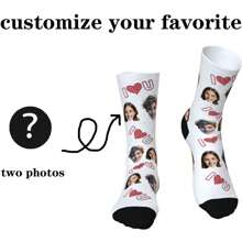 1 paire de nouvelles chaussettes personnalisées 2025, avec motif coeur. Chaussettes équipage personnalisées amusantes, comme cadeau pour dame, chaussettes de sport, cadeau pour hommes, cadeau personnalisé pour la Saint-Valentin, anniversaire, comme cadeau de la Saint-Valentin