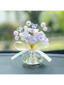 5 Peças Pingente de Rosa de Cristal Feita à Mão Criativa, Pingente de Tulipa, Pingente de Flor de Borboleta Apaixonada, Pingente de Decoração de Interior da Casa, Pingente de Mesa de Quarto, Ornamento Decorativo de Carro para Painel, Decoração de Feriado, Presente de Aniversário, Presente de Ano Novo, Presente de Casal do Dia dos Namorados
