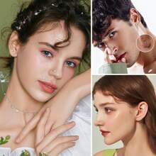 AVYRING 9PCS Stainless Steel Threadless Flat Back Earrings Studs Hypoallergenic Nose Rings Studs 20G/18G/16G Labret Studs Lip Ring Push In Helix Tragus Medusa Monroe Piercing Jewelry