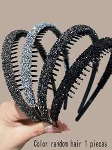 2pcs Women's New Rhinestone Headband, Simple Versatile Non-Slip Hairband For Outdoor Use, Bangs Fixing Hair Accessories, Hair Band, Hair Hoop, Home Beauty Women Accessory Gifts ,Head Piece