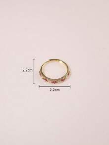 1pc 925 Sterling Silver 18K Gold Plated Ring With Ruby And Zirconia Stones, Hollow Carved Luxury Delicate Design, High-End Dreamy Lady Ring Suitable For Daily Wear, Dates, Gifts For Women - Ruby Ring - View 9