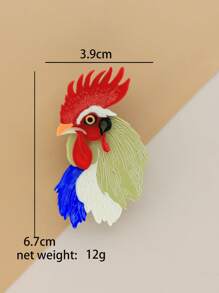 1 Piece Exquisite 3D Fashion Handmade Acrylic Board Rooster & Money-Loving Gorilla Shape Brooch, Handcraft, Birthday Gift, Holiday Gift, Collection