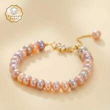 mufan 1pc Cultured Freshwater Pearl Bracelet, Lustrous Finish, Suitable For Daily Wear, Dating, Work, Travel, Weddings, Gifts For Friends, Jewelry Gift Box, Bridesmaid Gift, Anniversary Gift, Gift For Her, Back To School Gift, Easter Gift, Wedding Gift, Gift For Mom, Mother's Day Gift