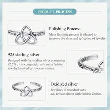 1 PC 925 Sterling Silver Embossed Vintage Celtic Pattern Ring For Women Simple Silver Adjustable Ring Fine Jewelry Gift - Silver - View 8