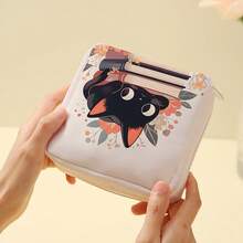 Cat Pattern Reusable Sanitary Pad Pouch, Menstrual Bag, Hygiene Bag For Dorm, Travel, Bathroom, School, Vacation, Graduation Season - Multicolor - View 7