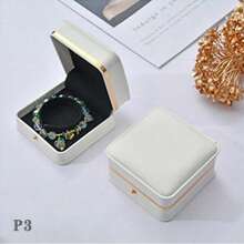 1 Stück Luxus Geschenkbox mit goldfarbenem Rand, für Ringe, Anhänger, Armbänder, Halsketten und Perlen