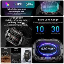 GUHUAVMI 1PC GUHUAVMI 2024 New Outdoor Durable Black Smart Watch Men's 3ATM Waterproof Sports Fitness Ai Voice Wireless Call Smart Watch Suitable For Android IOS