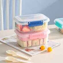 1 pezzo Bento box trasparente e portatile multi-strato, contenitore per spuntino per picnic senza bisfenolo A, Bento box per studenti e lavoratori d'ufficio