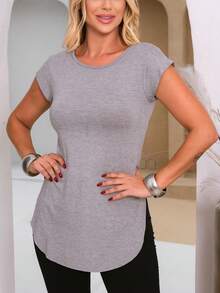 Kit 2 Women's Long Gym Tops With Butt Cover - Black - View 7