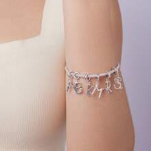 1 PC 925 Sterling Silver Cute Dachshund Shaped Letter Charm Pendant For Charm Bracelet, Alphabet Initial Beads Jewelry