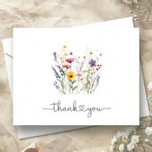 Thẻ Cảm Ơn Wildflower | Thẻ Quà Tặng Cảm Ơn Wildflower | Thẻ Ghi Chú Wildflower | Văn Phòng Phẩm Wildflower - nhiều màu - Xem 1