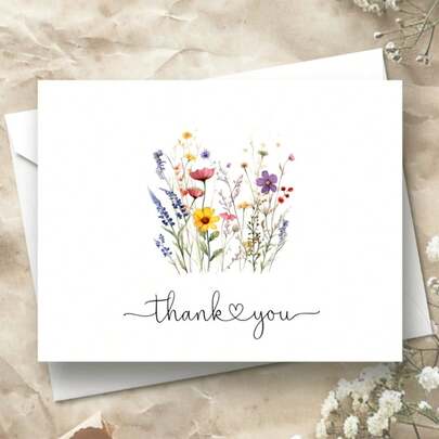 Wildflower Thank You Cards | Wildflower Gift Thank You Cards | Wildflower Note Cards | Wildflower Stationery