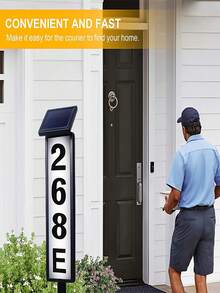 Solar-Powered Courtyard House Number Plate, Ground-Mounted Lawn Lamp House Number Plate Lamp. It Has A Waterproof Function, With A Capacity Of 1200 Milliamps. It Is Easy To Install And Has An Intelligent Light Sensing Function. Equipped With LED Lights, It Provides A Clear And Eye-Catching Navigation At Night. It Is Suitable For Courtyards, Villas, Gardens And Paths.