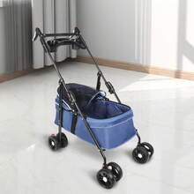 Passeggino per animali domestici, realizzato in acciaio inossidabile + tessuto non tessuto, elevata capacità di carico, adatto a gatti e cani di piccola e media taglia, 50*70*95 cm