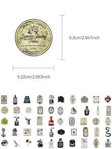 50pcs Vintage Gothic Potion Labels Magic Potion Stickers Laptop Luggage Scrapbook Room Decoration Diy Creative Stickers,School Supplies,Back To School