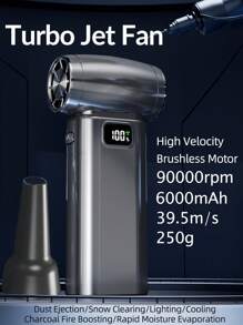 Aria compressa Duster: Soffiatore d'aria elettrico a 90.000 giri/min con luce LED, mini soffiatore d'aria ricaricabile senza fili, kit di pulizia per auto, PC e casa che sostituisce la bomboletta di aria compressa, per rinfrescare d'estate, in spiaggia e per i viaggi