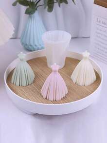 1pc New Silicone Wedding Dress Candle Mold, DIY Holiday Gift Wax Candle Plaster Decor Silicone Mold