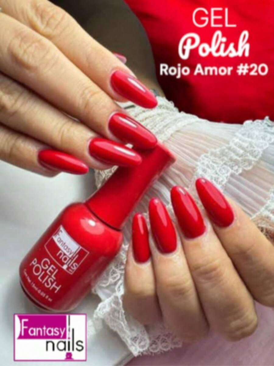 15ml Semi-Permanent Gel Polish 3 Steps Fantasy Nails Gelish Application Professional Use UV - 紫紅色 - 查看 1