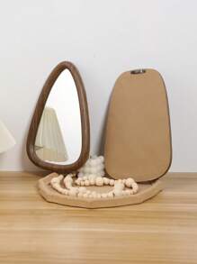 1pc Antique-Style Asymmetrical Mirror For Wall, Bathroom, Living Room, Bedroom, Home Decor, Makeup And Dressing Mirror, Multi-Functional Makeup Mirror And Dressing Mirror, Wall-Mounted Makeup Mirror Back To School