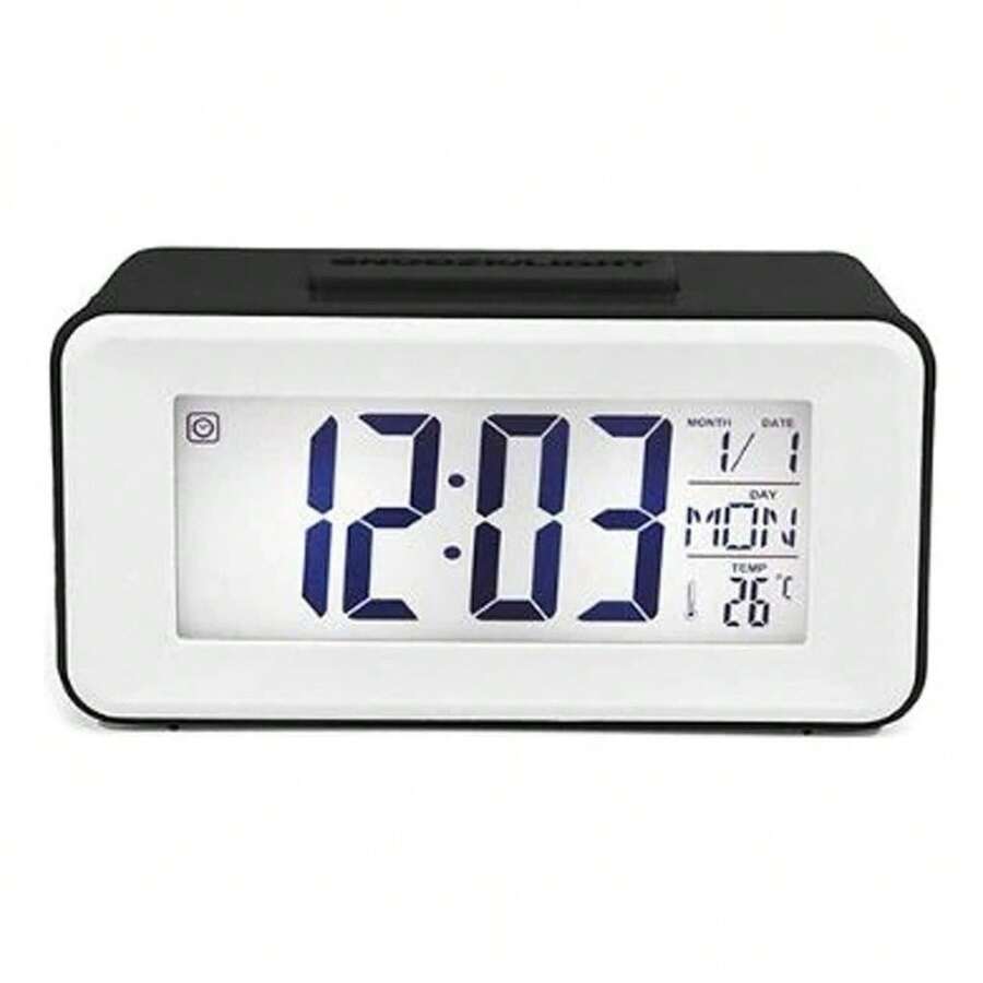 Digital Alarm Clock Tall Desk Chronos Calendar Elderly Wake Up Early - 灰色 - 查看 1