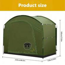 Bicycle Storage Shed Tent, Waterproof Portable Bike Cover For 3 Motorcycles Or 4 Bikes, Silver Coated 210D Easy Setup Outdoor Sheds Shelter For Motorcycle, Garden Tools, Lawn Mower - 黑色 - 查看 6