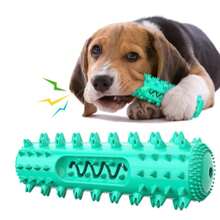 Juguete indestructible para perros que muerden agresivamente, juguetes de masticar duros y chillones con sabor a tocino, juguete para limpiar los dientes del perro para razas medianas y grandes, mantiene al perro ocupado (Amarillo)