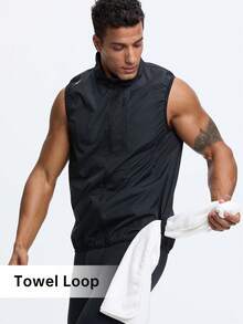 HOTSUIT Rompi Sauna Pria dengan Resleting Penuh, Kemeja Olahraga, Rompi Sauna Cocok untuk Lari, Latihan, dan Penurunan Berat Badan - Hitam - View 8