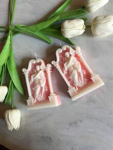 1pc Arch Angel Silicone Mold, Can Be Used To Cast Candles, Clay Crafts, Resin Decorations, Suitable For Homestay Atmosphere, Wedding Dessert Displays, Art Studio Teaching Materials. Flexible And Tear-Resistant. - White - View 2