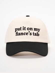1顶绣有双色“Put It On My Fiance's Tab”字样的可调节棒球帽，休闲防晒帽，适合春秋季旅行，百搭Y2K风格遮阳帽，夏季、海滩、度假、节日适用 - 棒球帽 - 查看 13