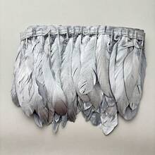 Artificial Gold Feather Satin Ribbon Fringed Trim Tassel Fringed Trim.Materials For Making Carnival Cosplay Celebration Costumes - Multicolor - View 10